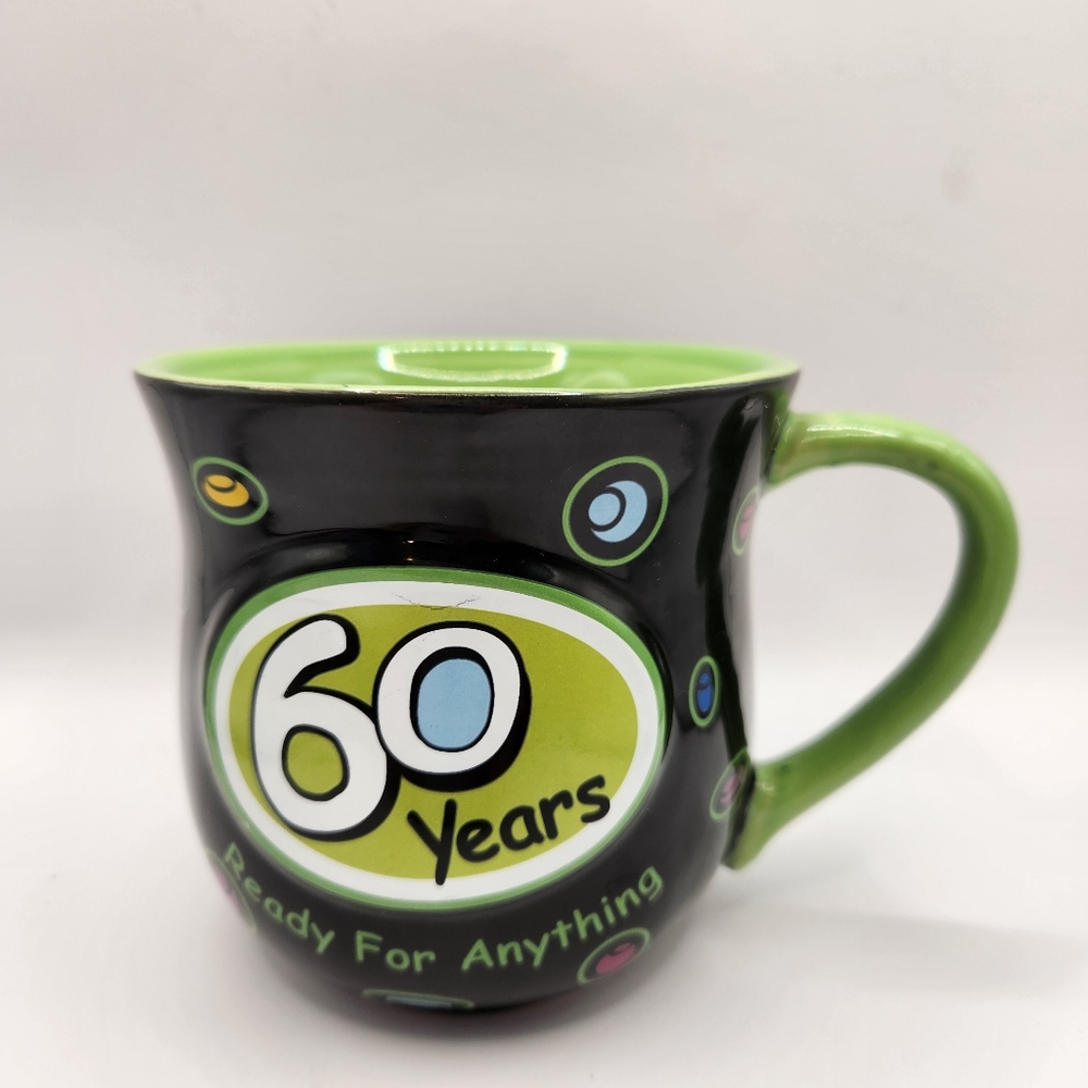 Encore Coffee Mug by Papel Giftware "60 Years...Ready for Anything" 18 oz.